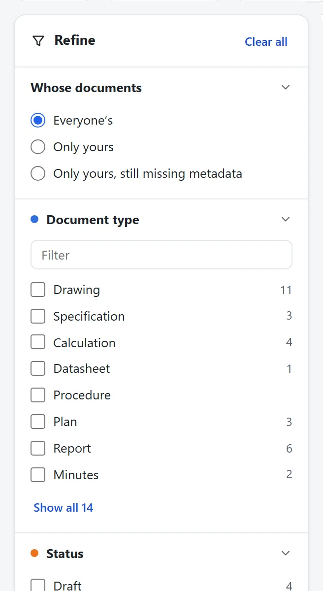 Filters narrow thousands of files to the few you need.